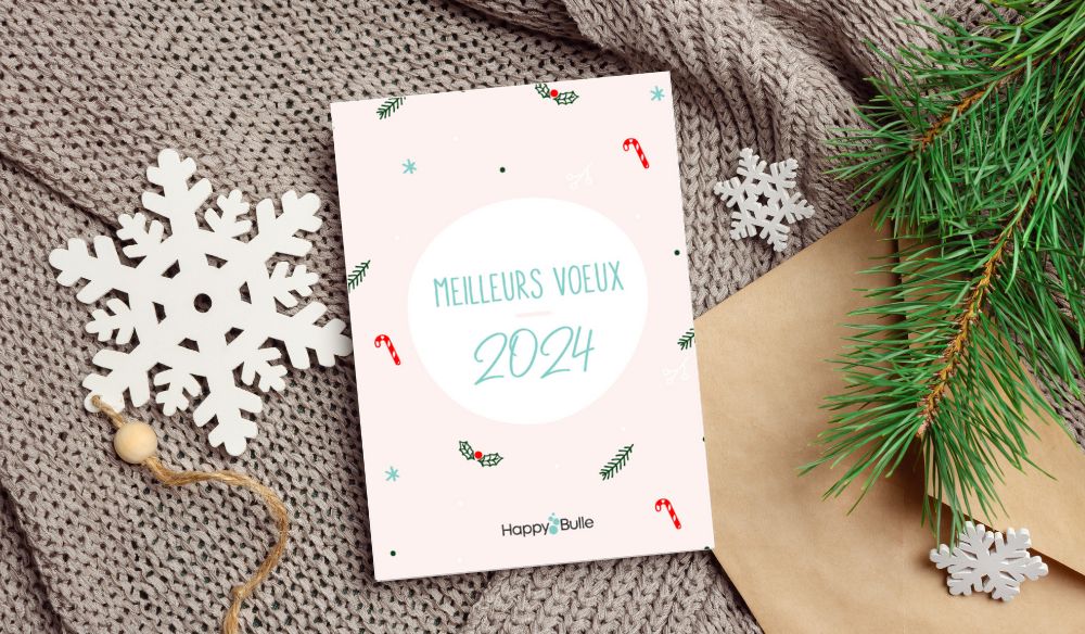Carte de vœux pour la nouvelle année 2024 à imprimer gratuit