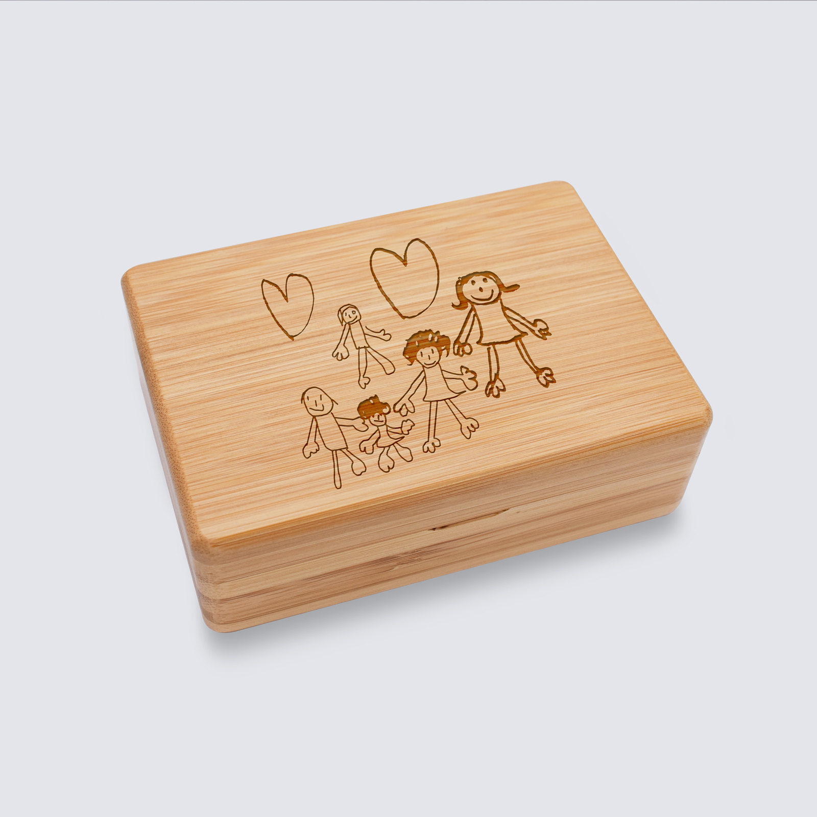 Boîte à bijoux éco-responsable en bois et velours personnalisée 12x8,5 cm  gravée | HappyBulle