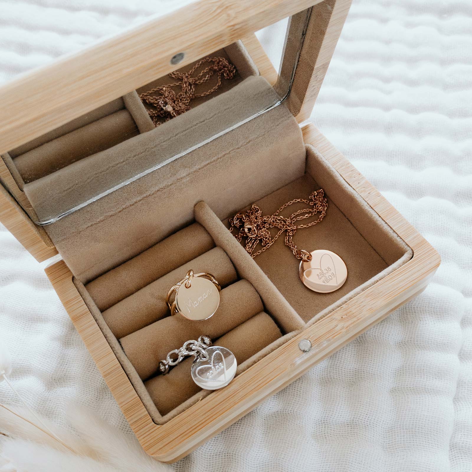 Boîte à bijoux personnalisée en bois - Maman - My Pretty Little Store
