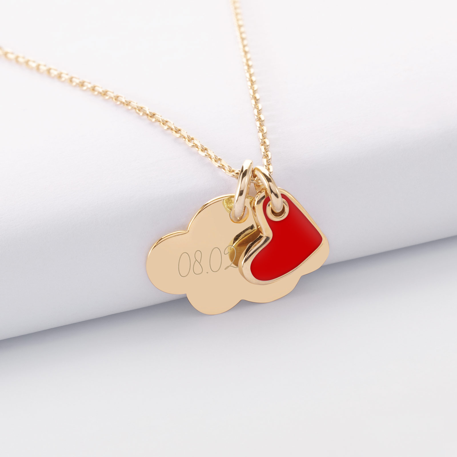Gelin 14K Gold Red Heart Necklace for Women | Valentine's Day Gift | 14k  Yellow Gold Heart Necklaces